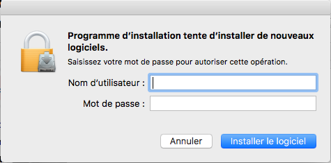Autoriser linstallation du logiciel